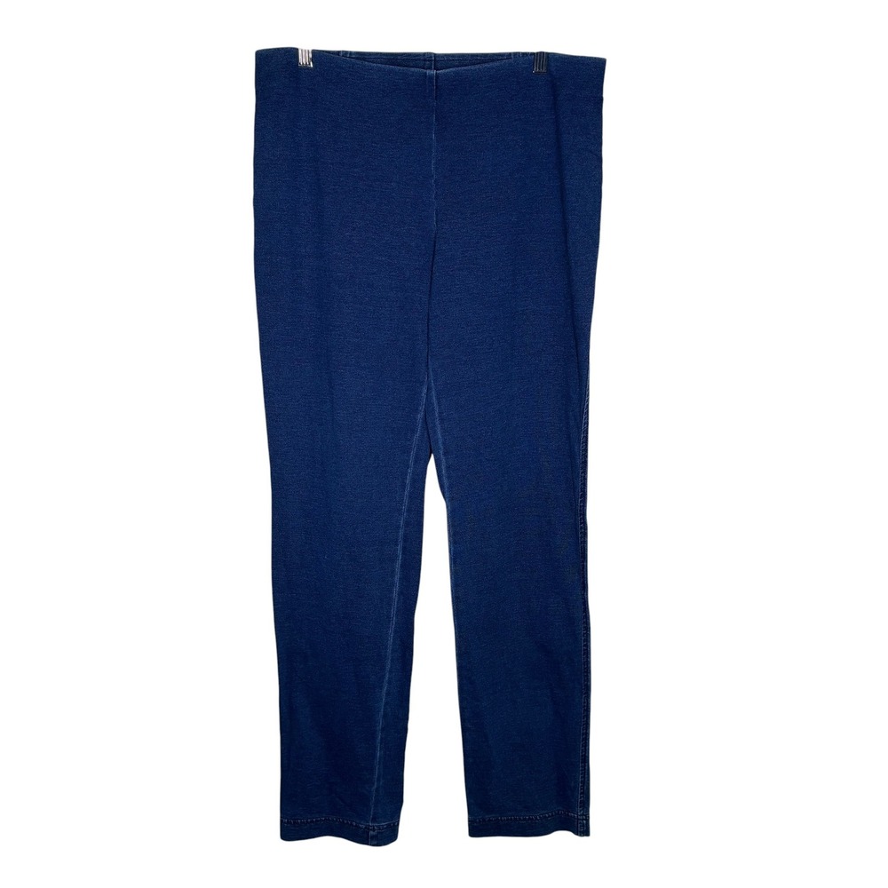 Pure Jill Indigo Womens Small Missy Blue Cotton Knit Leggings Pants Lagenlook
